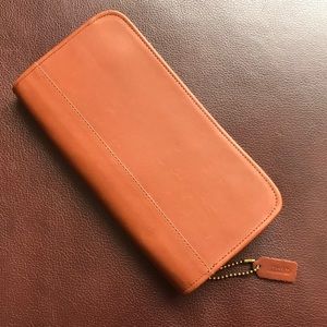 Coach Tan Leather Zip Wallet